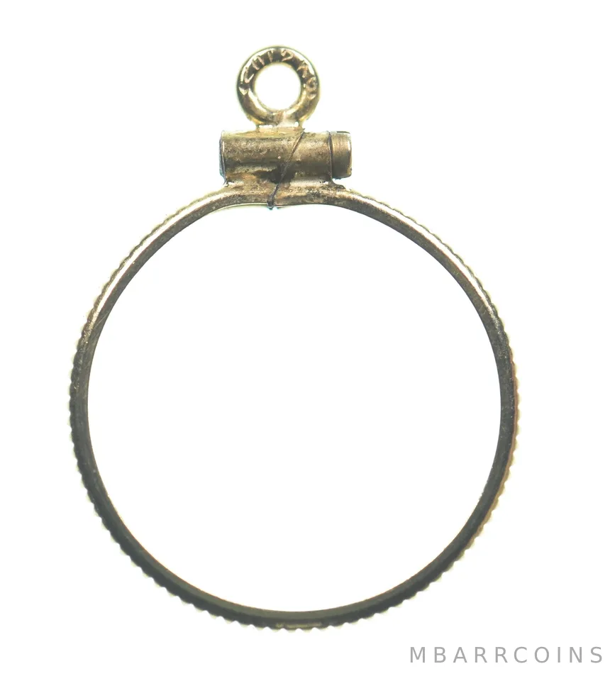 12k 0.6 Gram Gold Filled 15.5mm Coin Bezel Pendant Frame Edge *4960