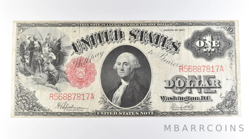 1917 $1 Legal Tender Large Note Red Seal FR#39 *0602