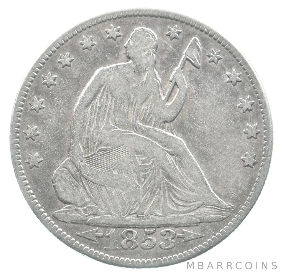1853-O Seated Liberty Half Dollar Arrows Rays *4801