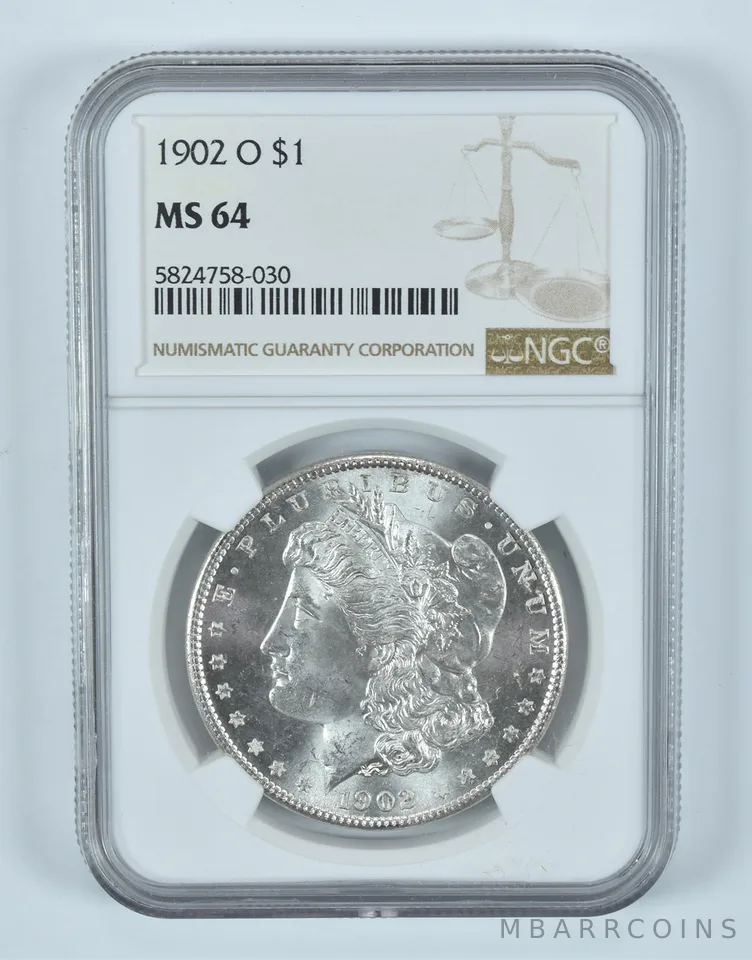 1902-O Morgan Silver Dollar MS64 NGC Brown Label