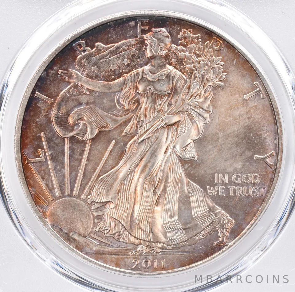 2011 American Silver Eagle MS64 PCGS Beautiful Tone *1482