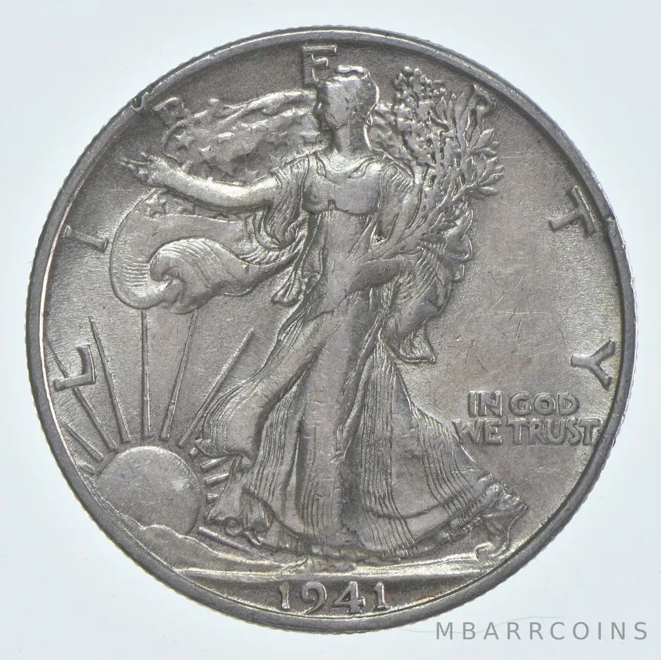 AU 1941-S Walking Liberty Half Dollar Almost Unc 90% Silver (1pc)
