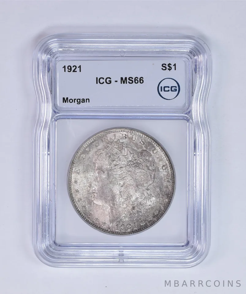 1921 Morgan Silver Dollar MS66 ICG Beautiful Tone *8005