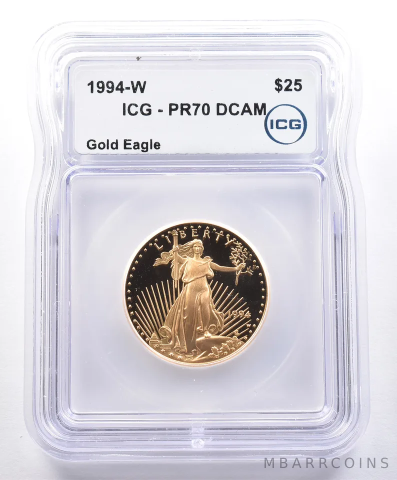 1994-W $25 American Gold Eagle 1/2 Oz Gold PR70 DCAM ICG