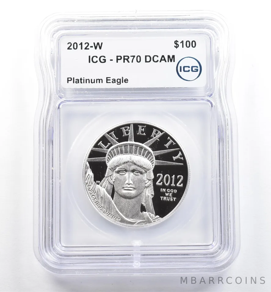 2012-W $100 American Platinum Eagle 1 Oz Platinum PR70 DCAM ICG