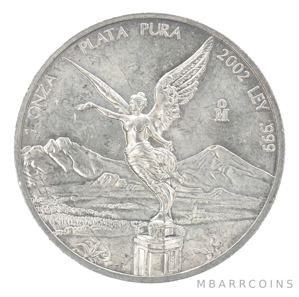2002 Mo Mexico 1 Onza Silver Libertad Peripheral Tone *6278