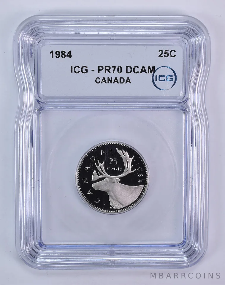 1984 Canada 25 Cents Caribou PR70 DCAM ICG
