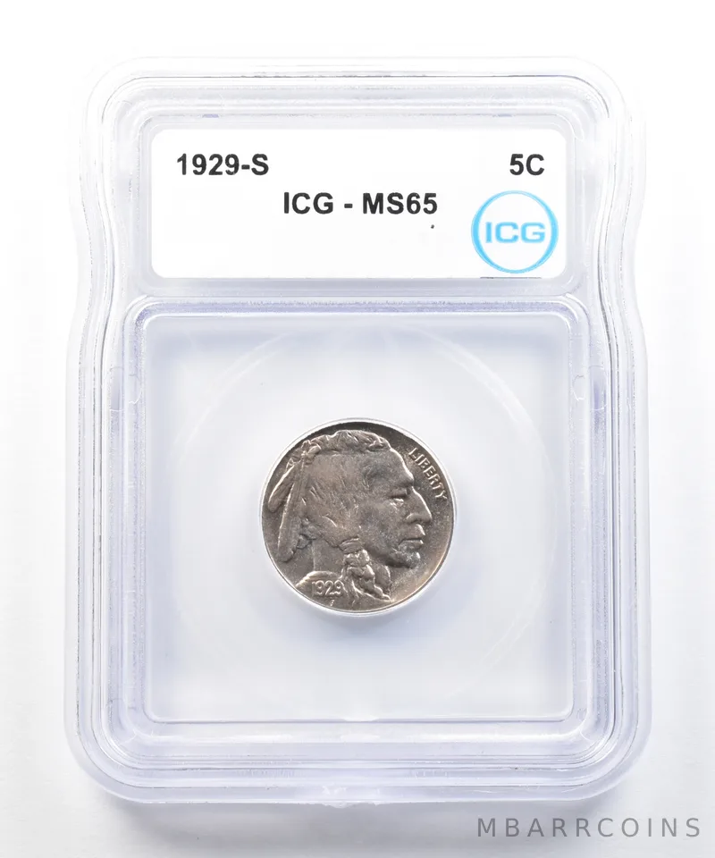 1929-S Indian Head Buffalo Nickel MS65 ICG *0724