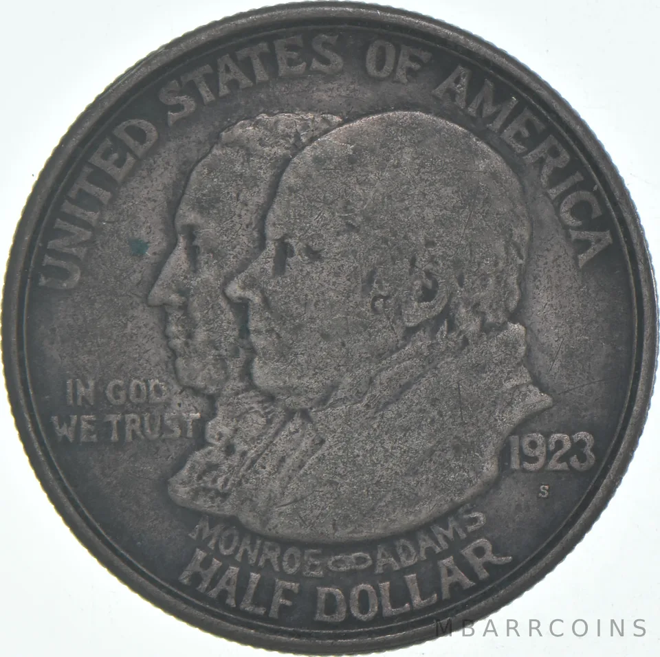 1923-S Monroe Doctrine Commemorative Half Dollar Adams 1823 Centennial