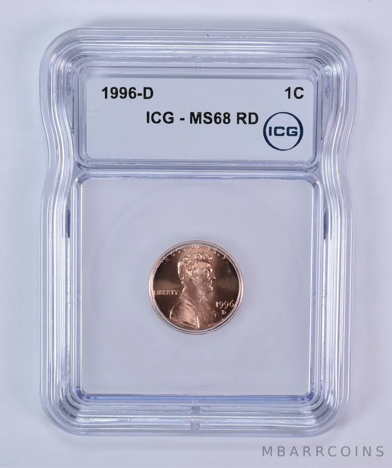 1996-D Lincoln Memorial Cent MS68 RD ICG