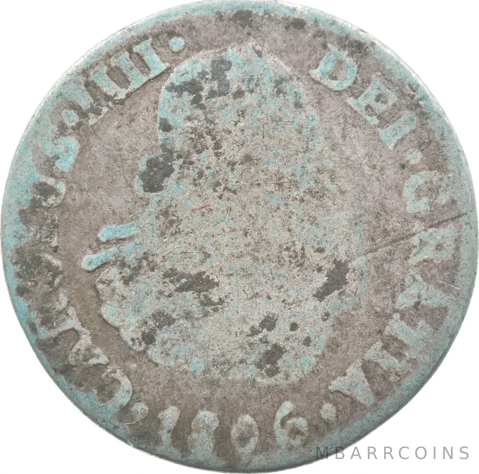 1806 Mo Mexico 1/2 Real Shipwreck Coin 1.5g *9577