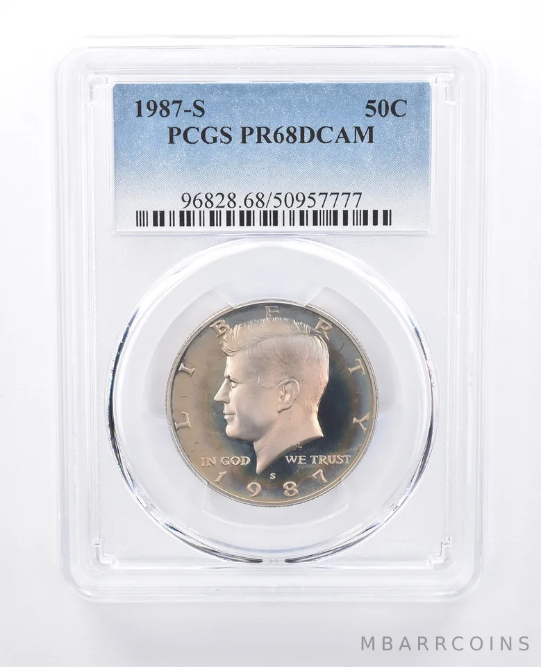 1987-S Kennedy Half Dollar PR68 DCAM PCGS Beautiful Tone *8129