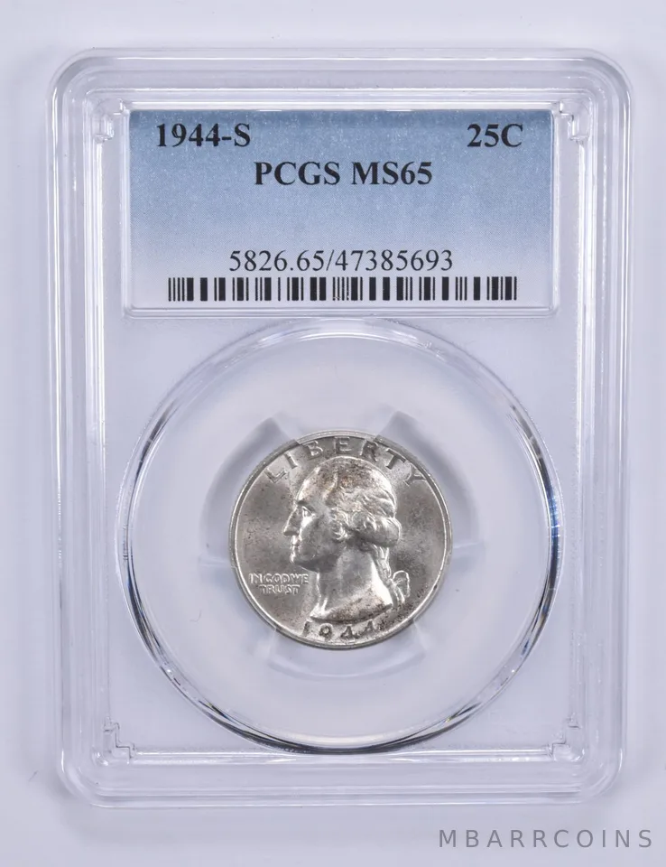 1944-S Washington Quarter MS65 PCGS Blue Label