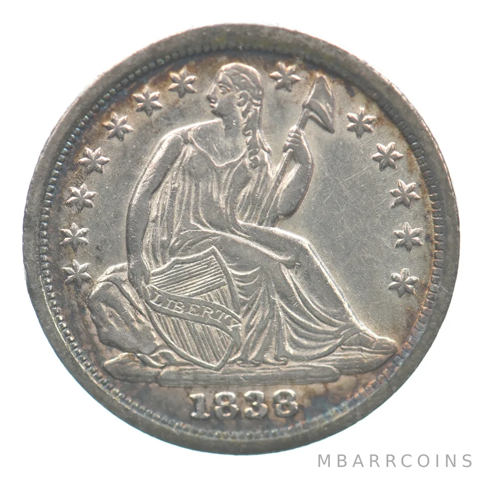 1838 Seated Liberty Half Dime Beautiful Tone *9095