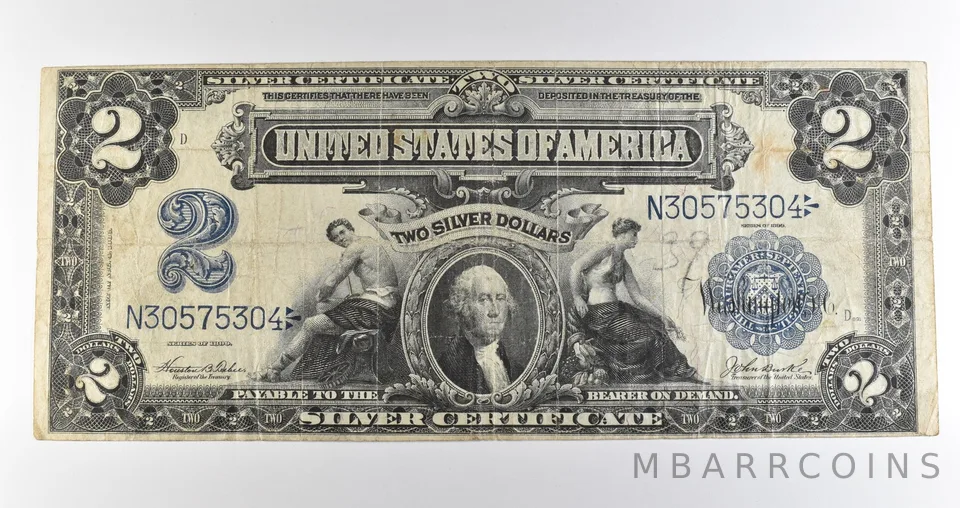 1899 $2 Silver Certificate Large Note Blue Seal *3598
