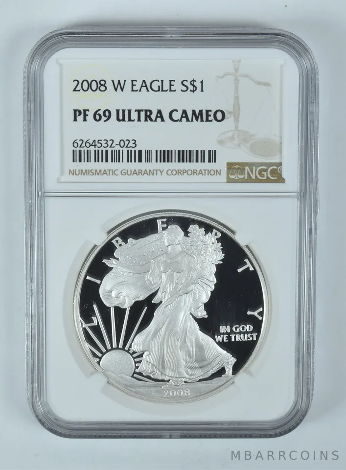 2008-W American Silver Eagle PF69 UCAM NGC Brown Label