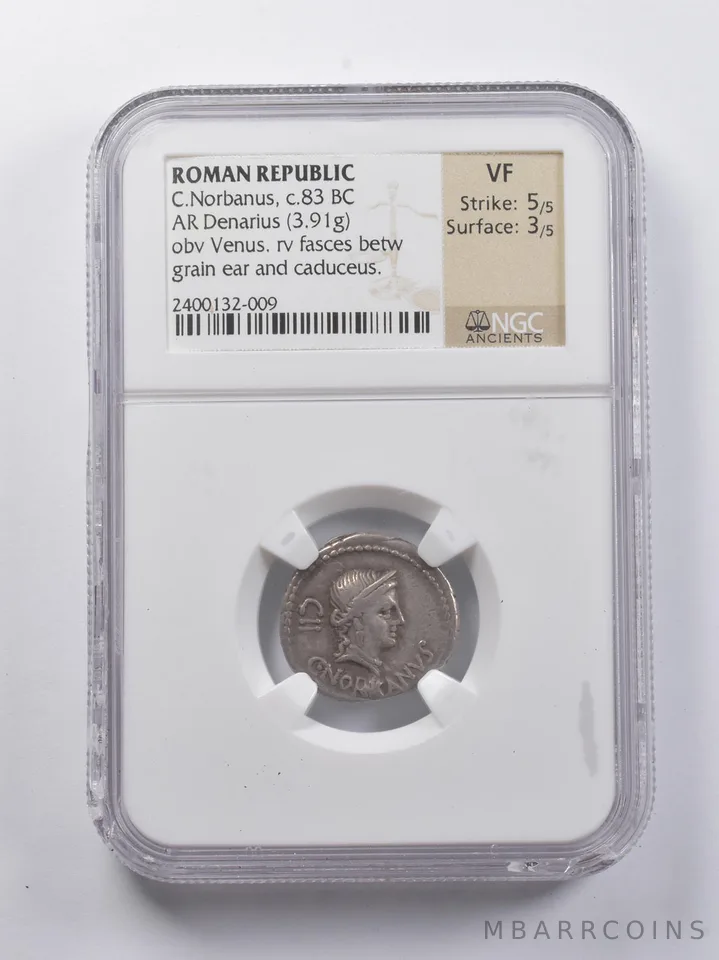 VF c.83 BC Roman Empire AR Denarius C. Norbanus NGC Ancients a6849