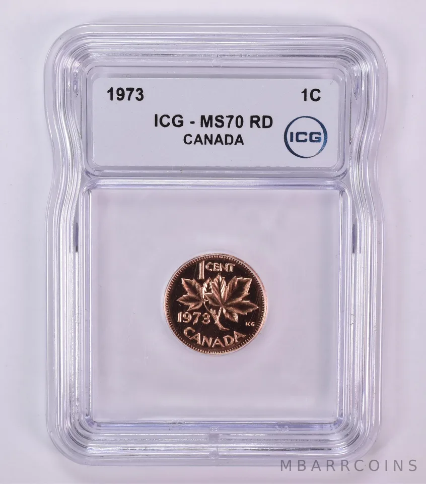 1973 Canada 1 Cent MS70 RD ICG