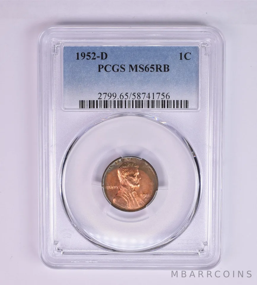 1952-D Lincoln Wheat Cent MS65 RB PCGS Beautiful Tone *1227