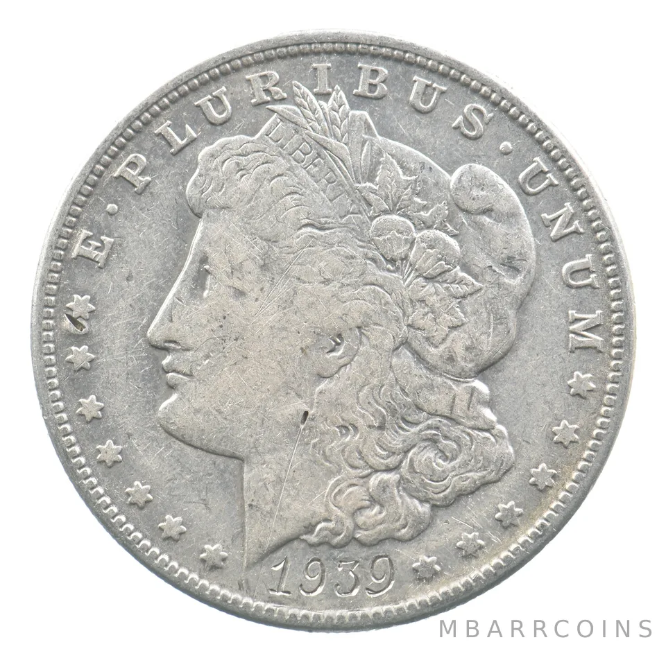 1878-1921 -S Morgan Silver Dollar "1939" Depression Counterstamp *0825