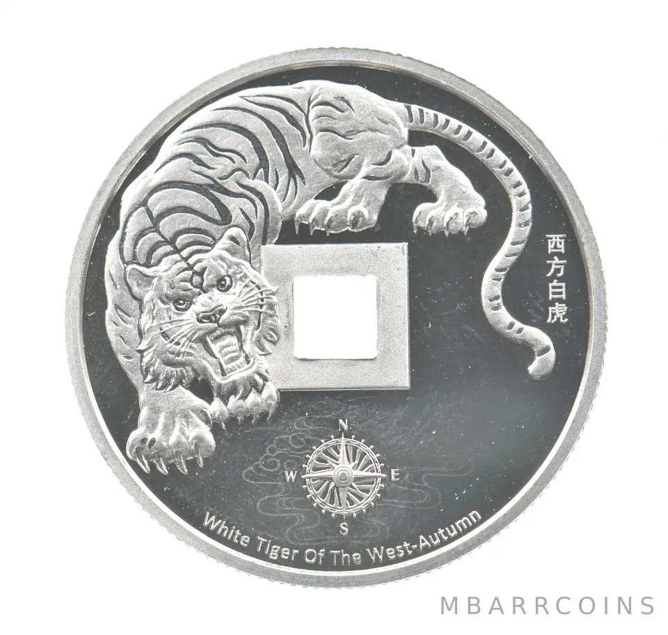 2020 China 1 Oz Platinum Medal White Tiger Of The West Autumn *2289