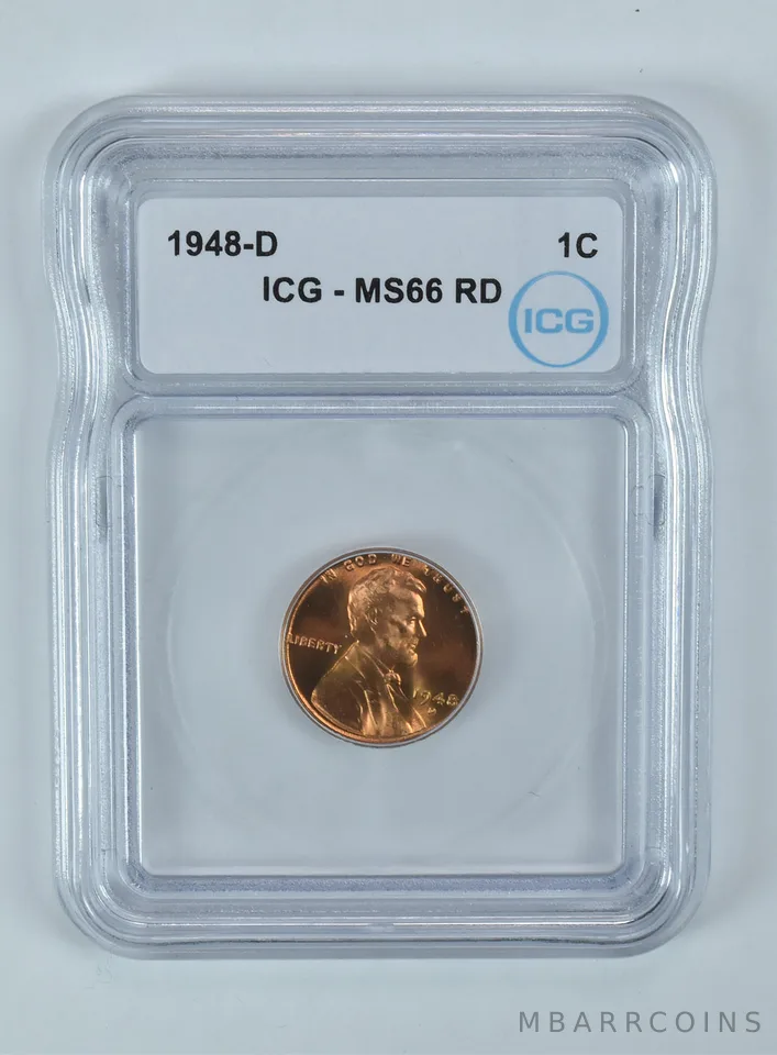 1948-D Lincoln Wheat Cent MS66 RD ICG