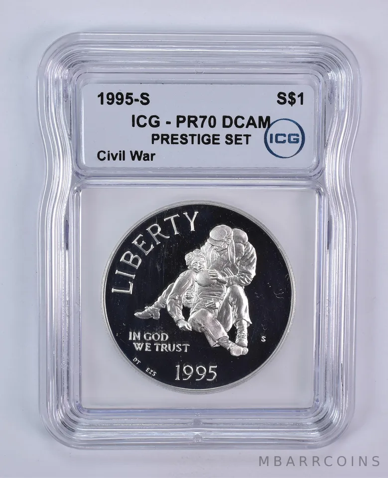 1995-S Civil War Commemorative Silver Dollar Prestige Set PR70 DCAM ICG