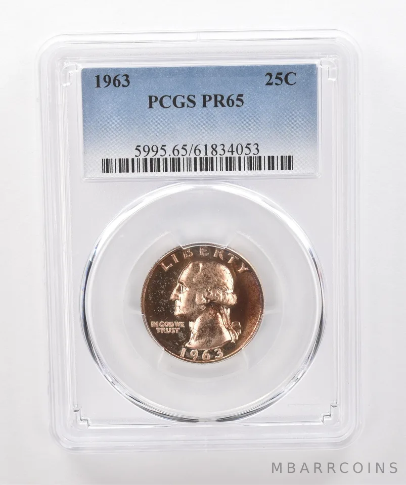 1963 Washington Quarter PR65 PCGS Beautiful Tone *1905