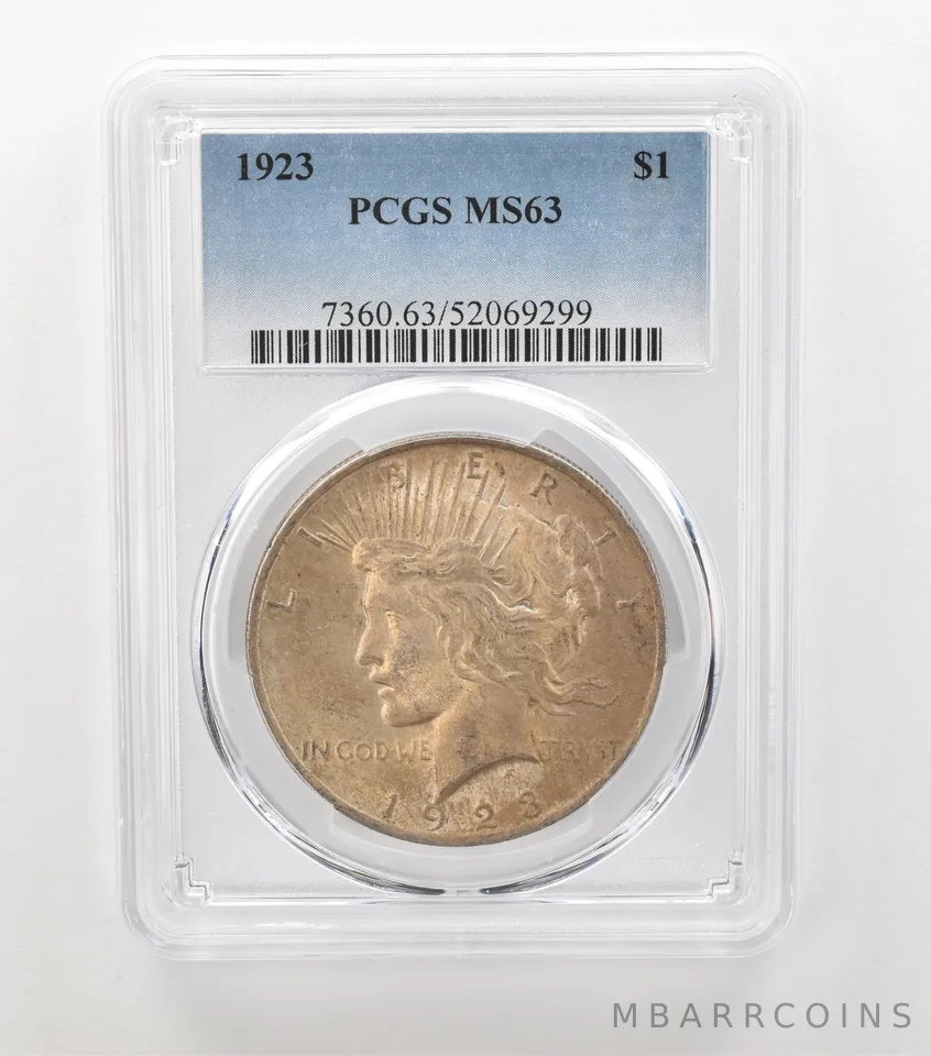 1923 Peace Silver Dollar MS63 PCGS Beautiful Tone *6902