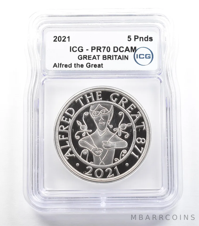 2021 Great Britain 5 Pounds Alfred The Great PR70 DCAM ICG *5567