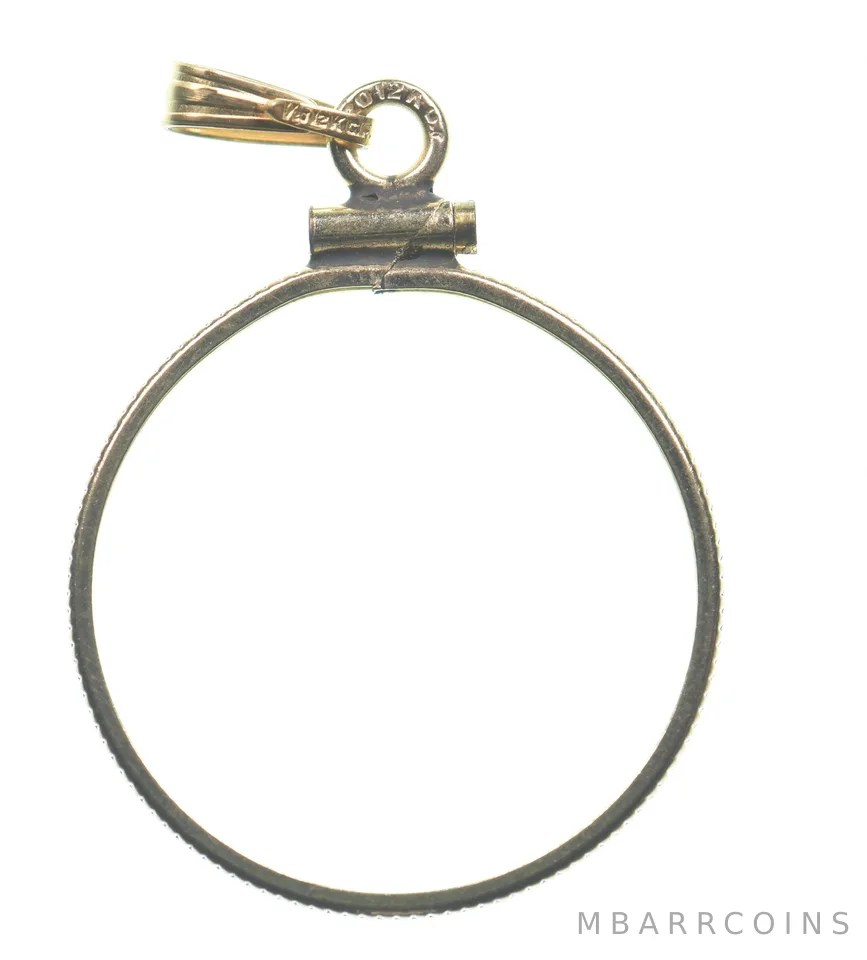 12k 0.9 Gram Gold Filled 21mm Coin Bezel Pendant Frame Edge *4995