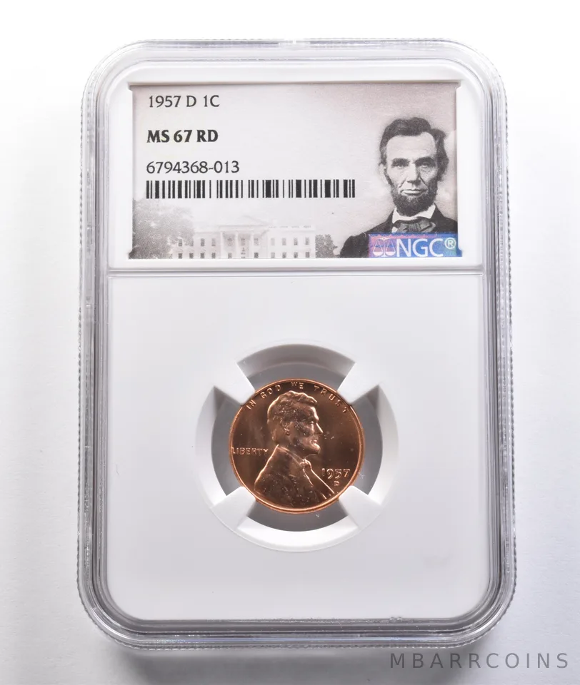 1957-D Lincoln Wheat Cent MS67 RD NGC *6783