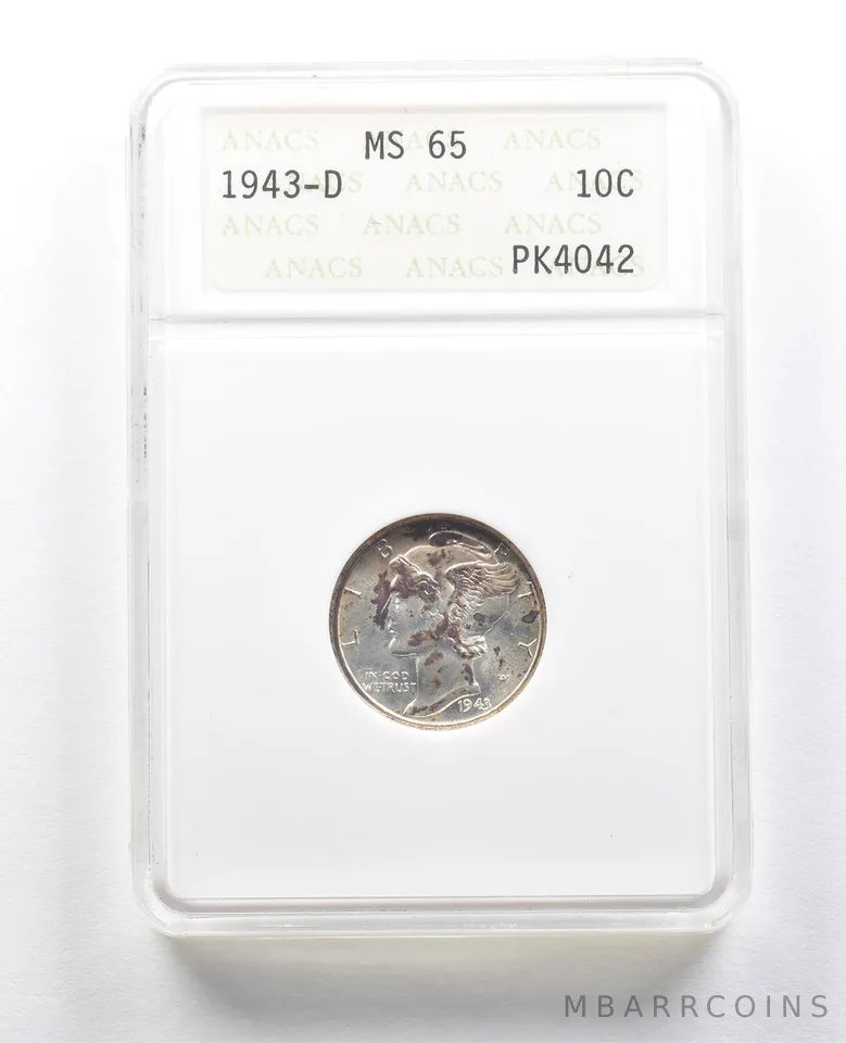 1943-D Mercury Dime MS65 ANACS *4666