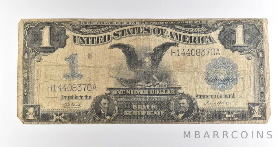 1899 $1 Silver Certificate Black Eagle Blue Seal Large Note *4505