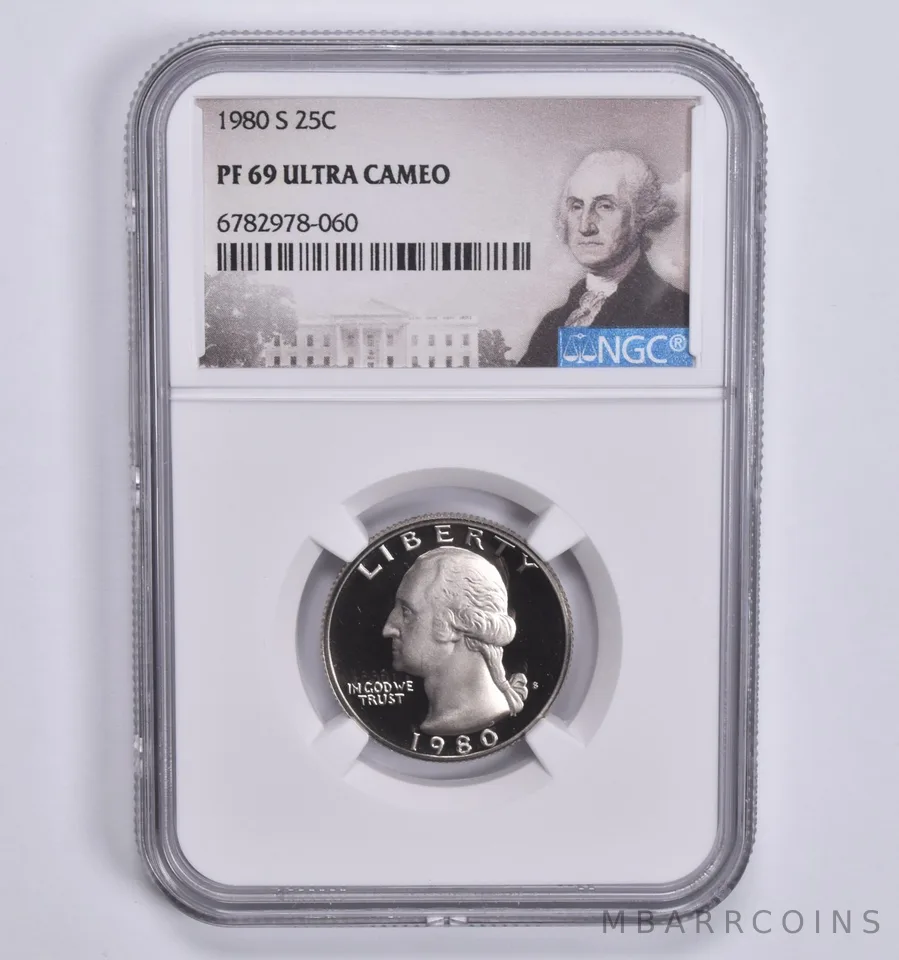1980-S Washington Quarter PF69 UCam NGC Special Lbl