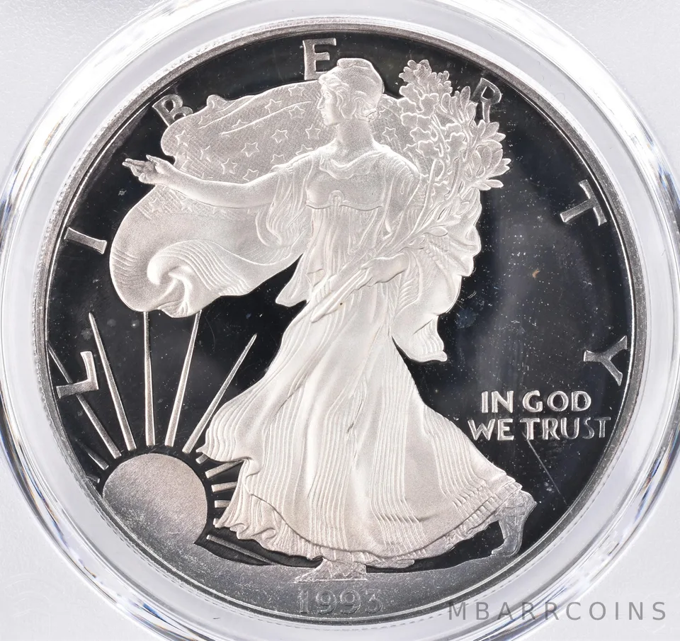 1993-P American Silver Eagle PR68 DCAM PCGS Beautiful Tone *1542