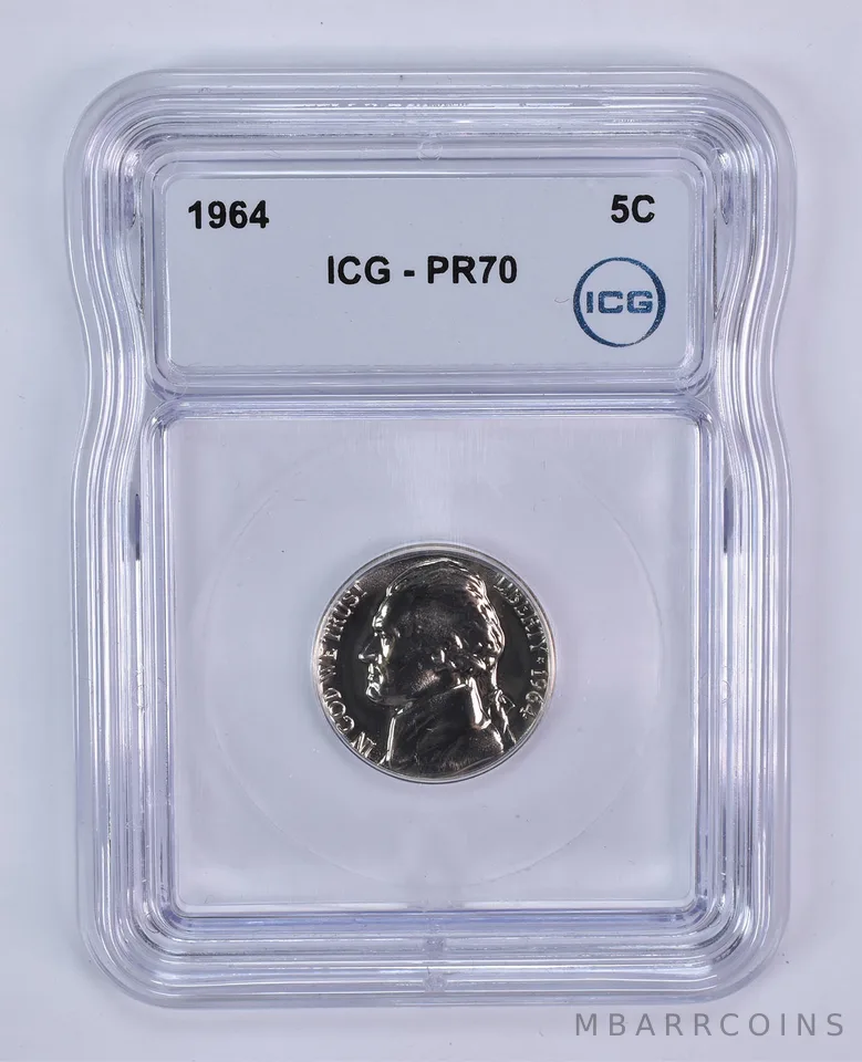 1964 Jefferson Nickel PR70 ICG