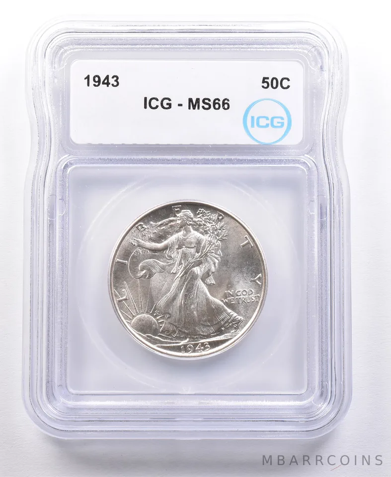1943 Walking Liberty Half Dollar MS66 ICG *4660