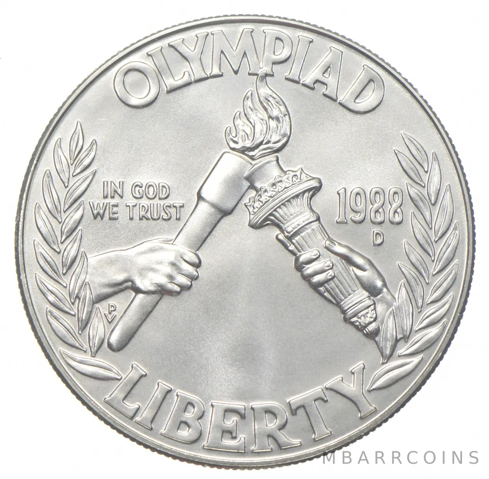 1988-D Unc Olympic Commemorative Silver Dollar $1