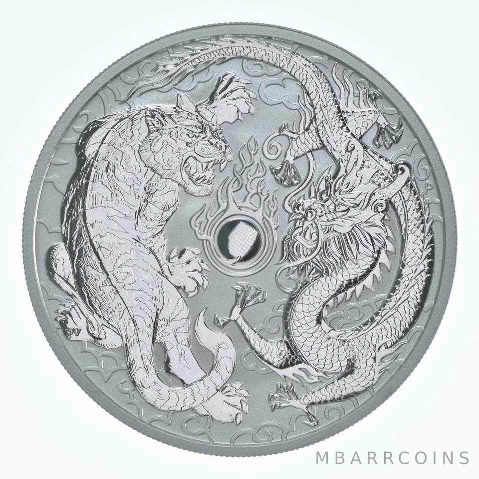 2018 P Australia 1 Dollar Silver Dragon And Tiger 1 Oz