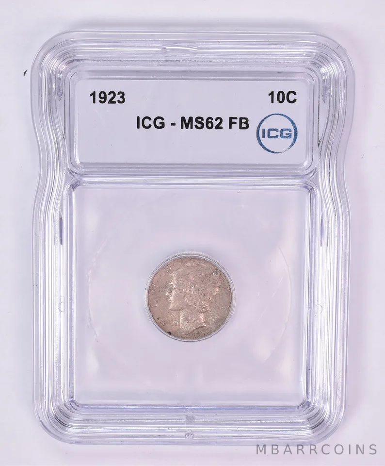 1923 Mercury Dime MS62 FB ICG Beautiful Tone a1198