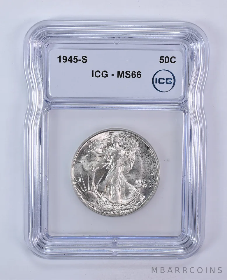 1945-S Walking Liberty Half Dollar MS66 ICG