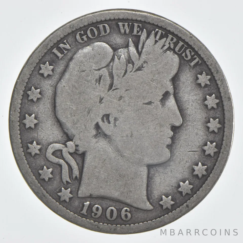 1906-O Barber Half Dollar 90% Silver VG Condition