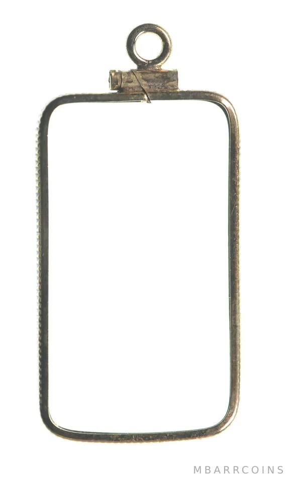 12K 30mm Gold Filled 1/2 Oz Gold Bar Bezel Pendant Frame Edge *1474