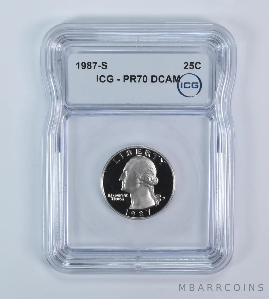 1987-S Washington Quarter PR70 DCAM ICG