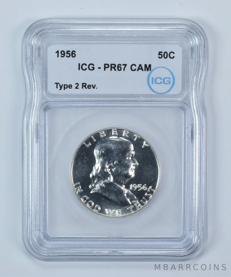1956 Franklin Half Dollar Type 2 PR67 CAM ICG