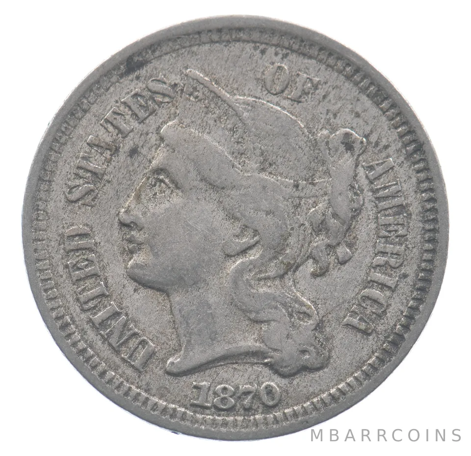 1870 Liberty Head Three Cent Nickel *9157