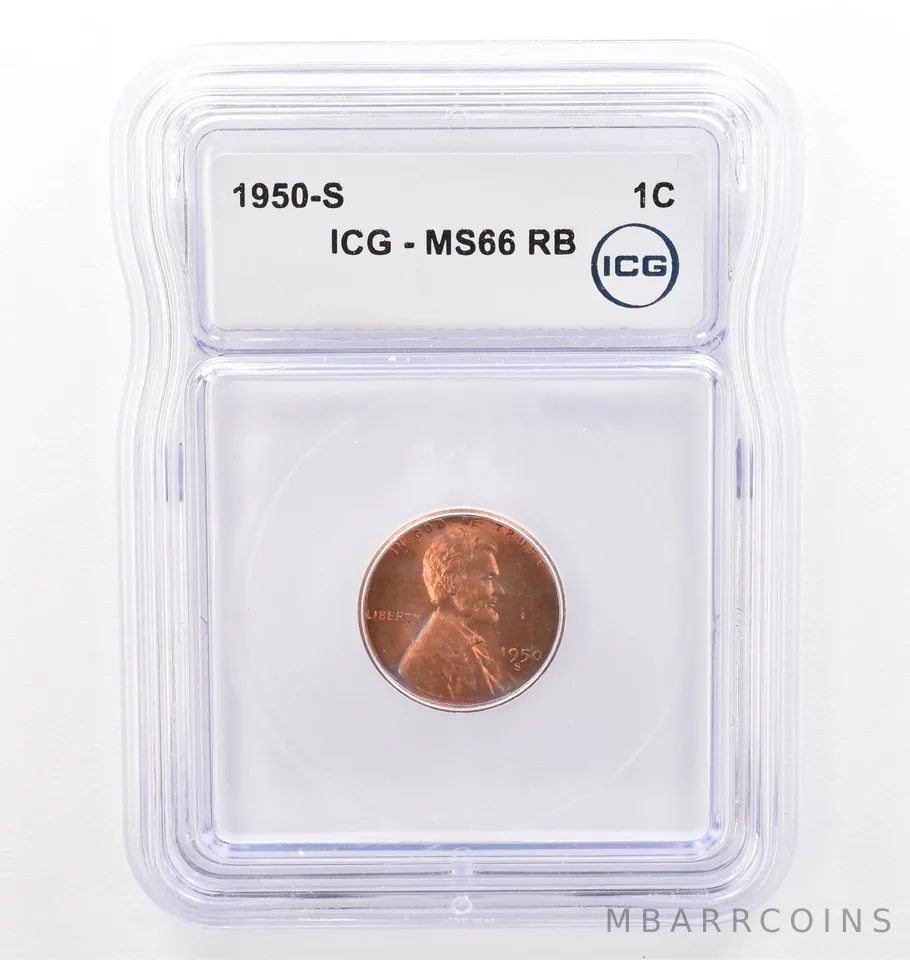 1950-S Lincoln Wheat Cent MS66 RB ICG Beautiful Tone *7703