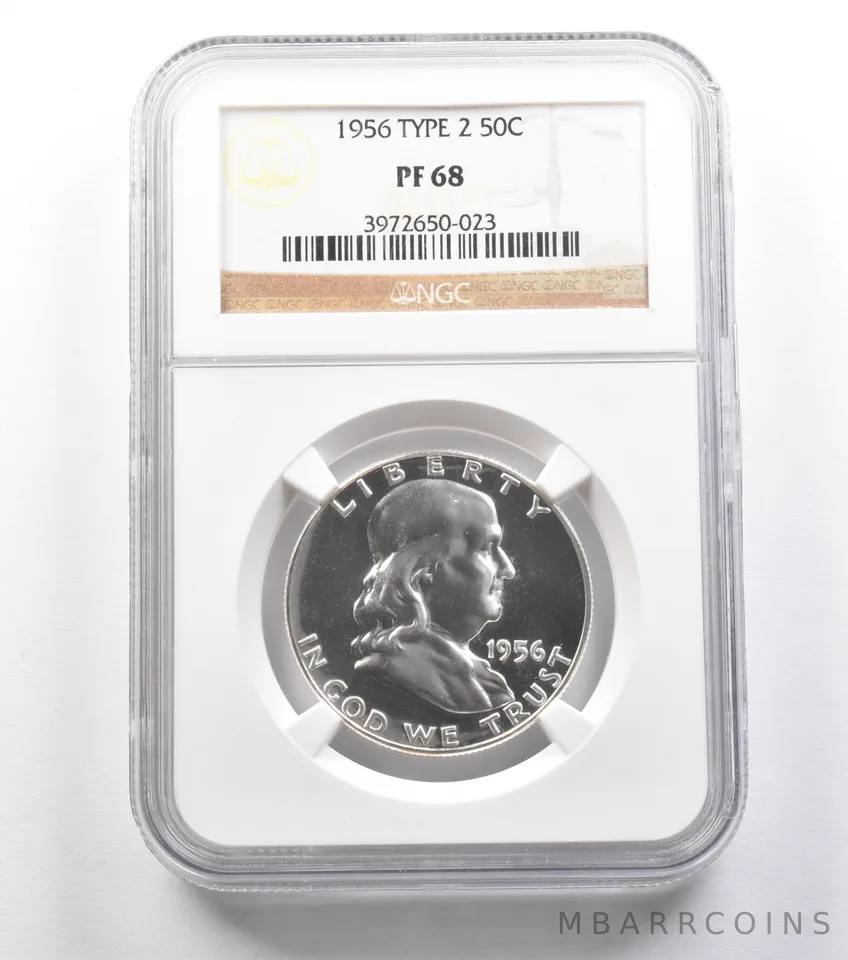 1956 Franklin Half Dollar Type 2 PF68 NGC *0930