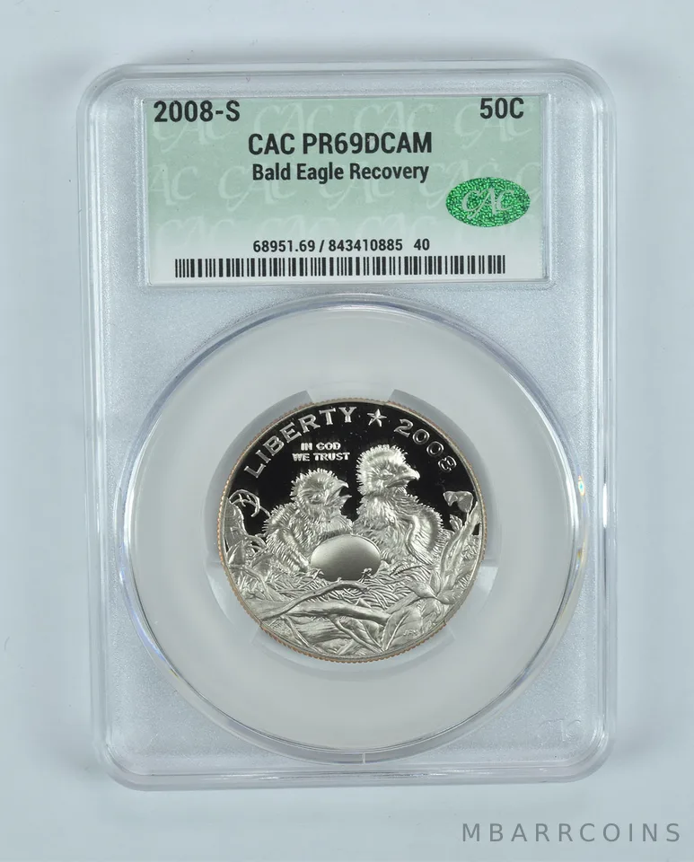 2008-S Bald Eagle Commemorative Half Dollar PR69 DCAM CAC CACg